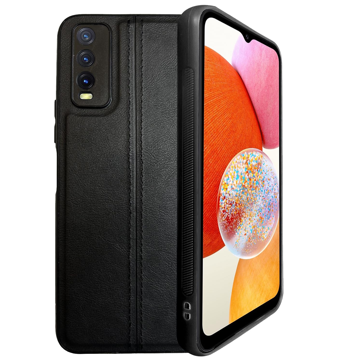 A rtistque Premium Thread Leather Back Cover Case for Vivo Y12s / Y20 / Y20i / Y20G | Drop Protection | Smooth Grip | Raised Camera Edges - Black (B0CGV1PVZS) Amazon Price History, Amazon Price Tracker