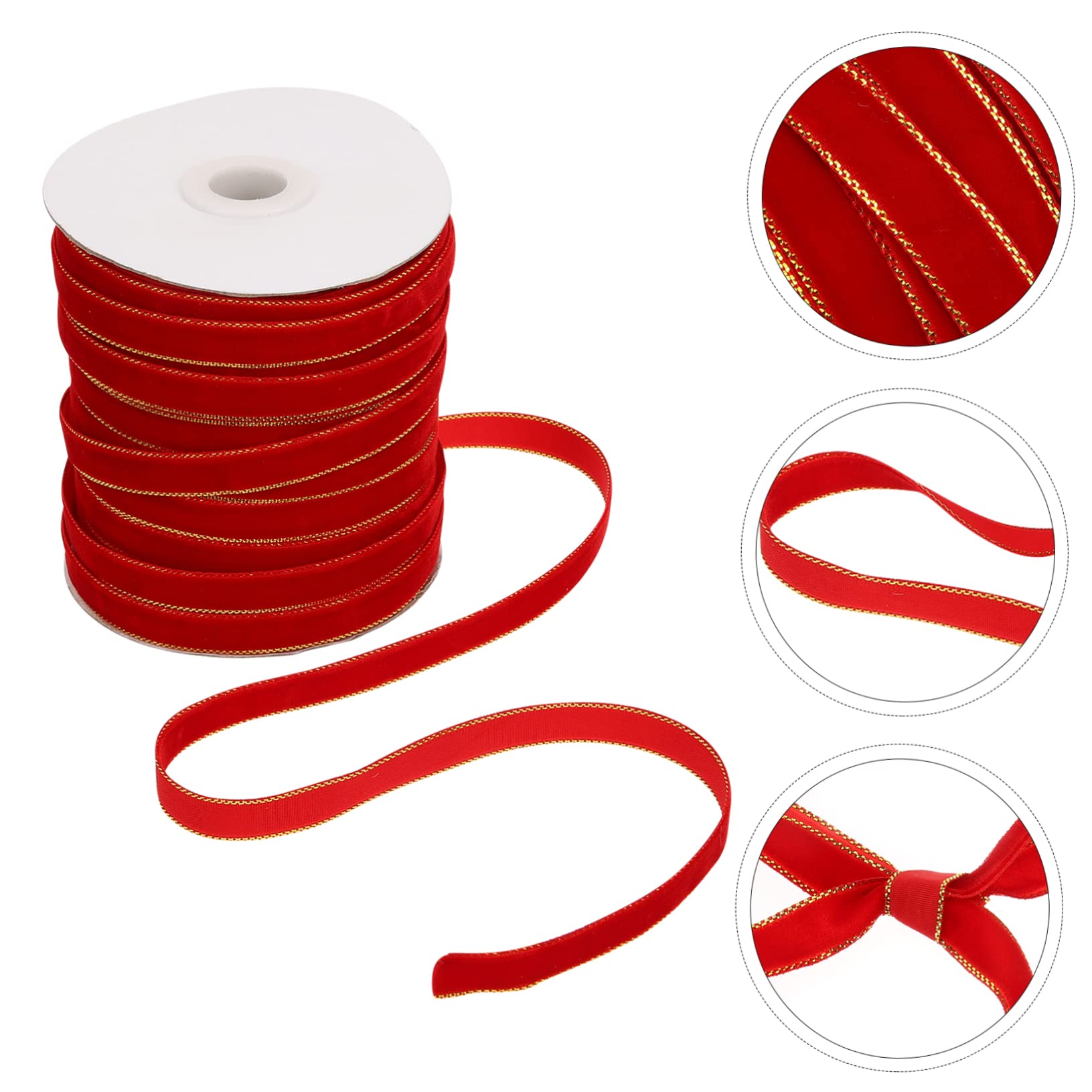 SEWACC 5rollen Velours Geschenkband Yards Für Weihnachtsdekoration Basteln Geschenkverpackung Und Schleifen Robustes Material Für Kreative Diy-projekte Und Festliche Anlässe