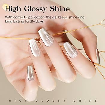 Amazon.com: MIZHSE Cat Eye Gel Nail Polish: Grey Magnetic