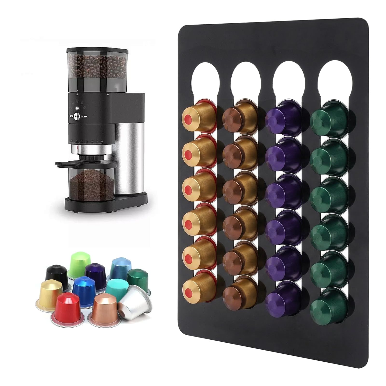 TMZELOA Kapselhalter für Nespresso Kapseln (20 Stück), Kaffeekapseln Aufbewahrung für Nespresso Kapselhalter Wand, Kapselspender Kapselständer 