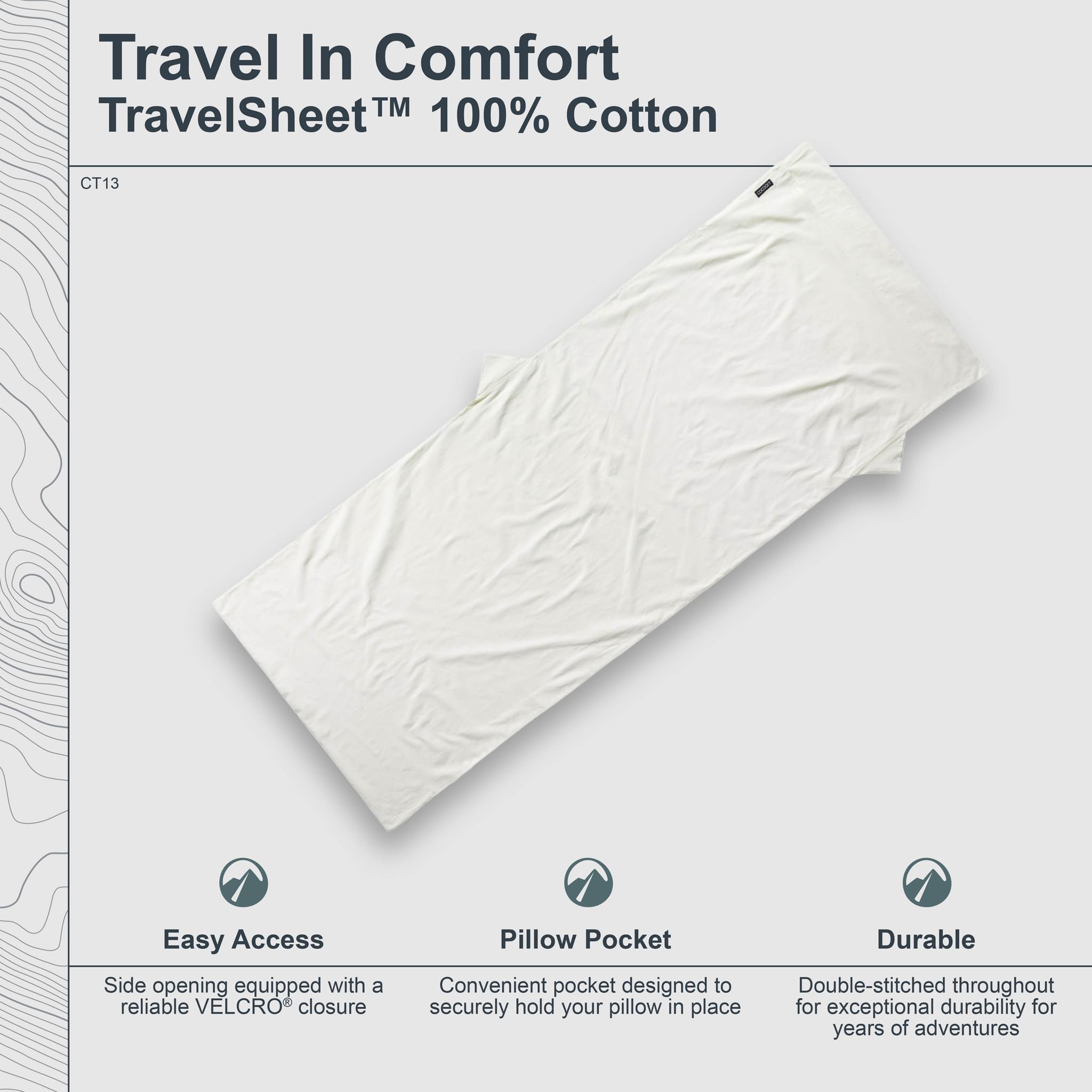 Cocoon Reisedecke aus Baumwolle, naturfarben, 213 x 89 cm