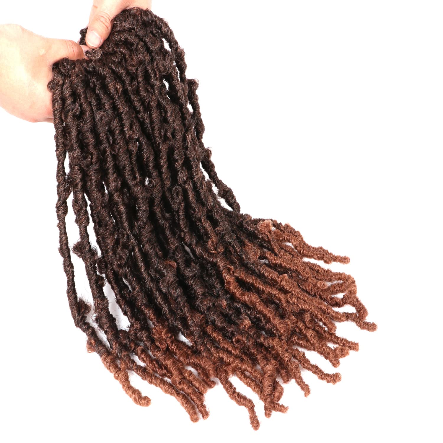 Butterfly Locs Crochet Hair 6 Packs Pre Looped Distressed Locs Crochet Braids Bob Butterfly Locs (T30, 24 Inch (6 Packs)) - Image 4