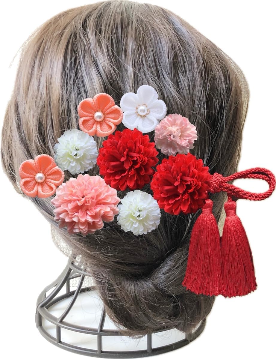 大人可愛いリボン半月アーチバナナクリップ☆レース刺繍リボン×ミンク