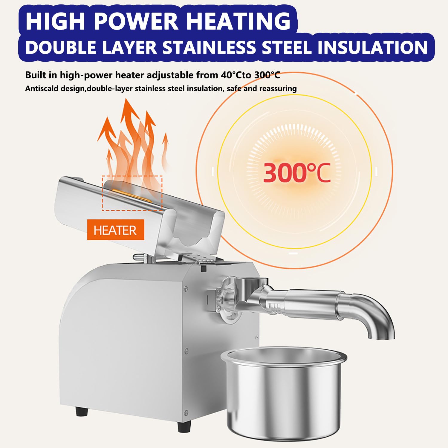 Prensa de Aceite de Oliva Eléctrica Z5 1100W | Máquina Automática de Prensa de Aceite en Acero Inoxidable 304|Prensado en Frío y Caliente|Para Nueces,Semillas,Sésamo,Cacahuetes y Huesos de aceituna