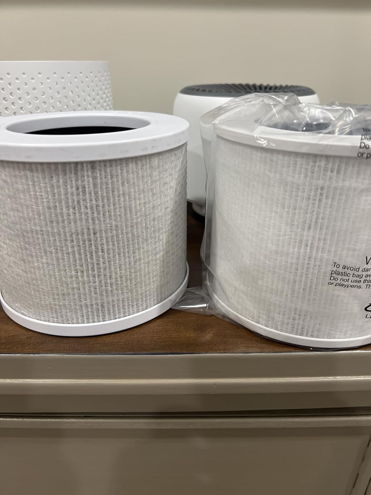 Dirty filter showing dust collection after one month