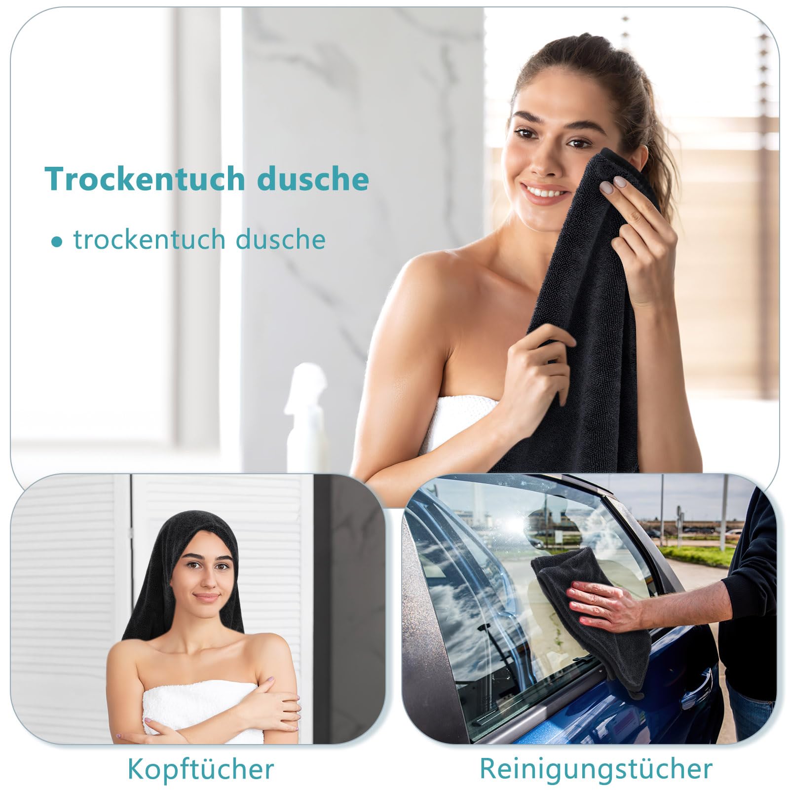 Total Clean Chiffon Micro Fibre Xxl Onezebra Chiffons Séchage Microfibre XXL 40x60cm - Lot De 4 - Absorption Rapide Sans Traces Miro France