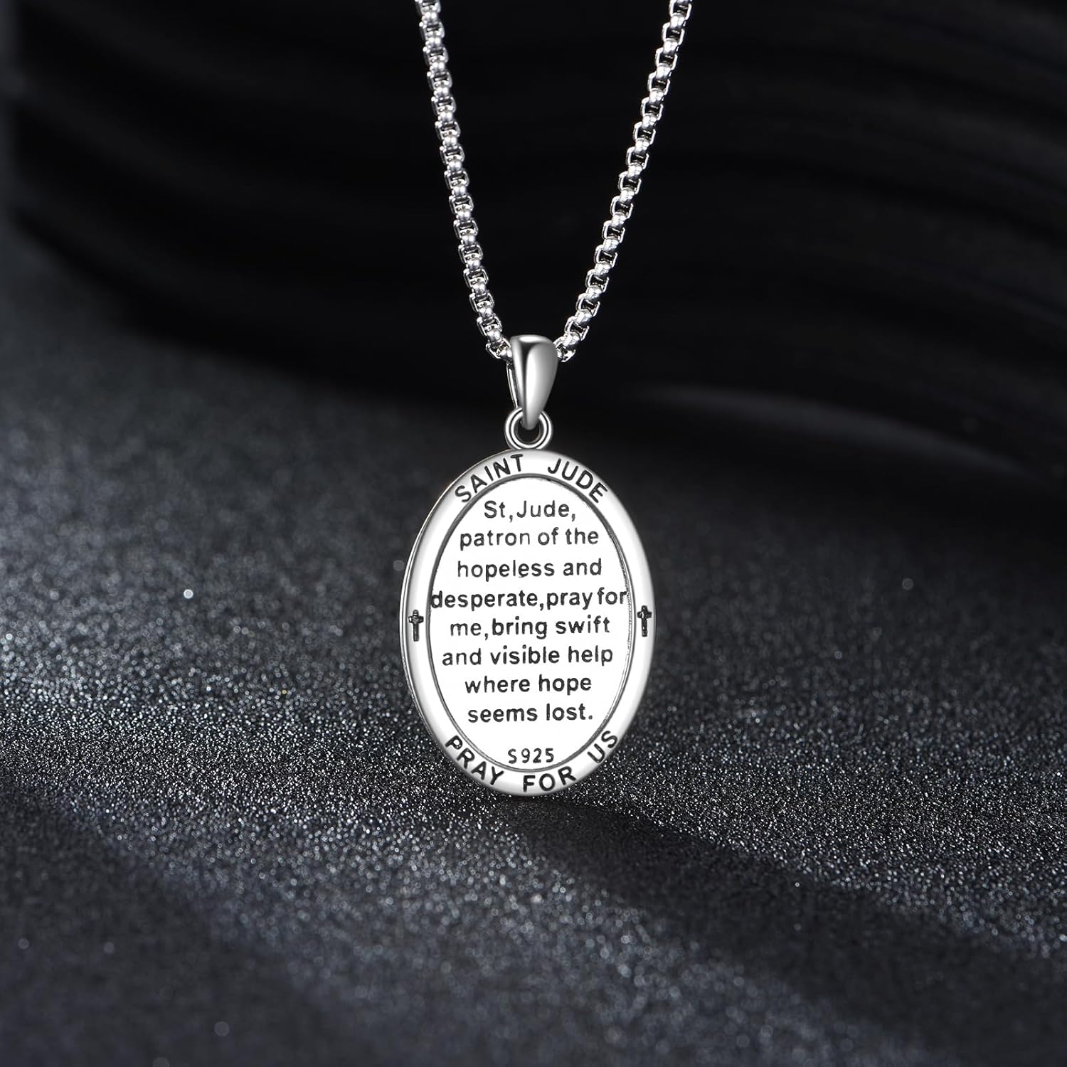 Patron Saint Necklace 925 Sterling Silver Round Protection Pendant Amulet Medal with 22+2 Inches Chain Jewelry Gift for Men and Women (with Gift Box) - Image 3