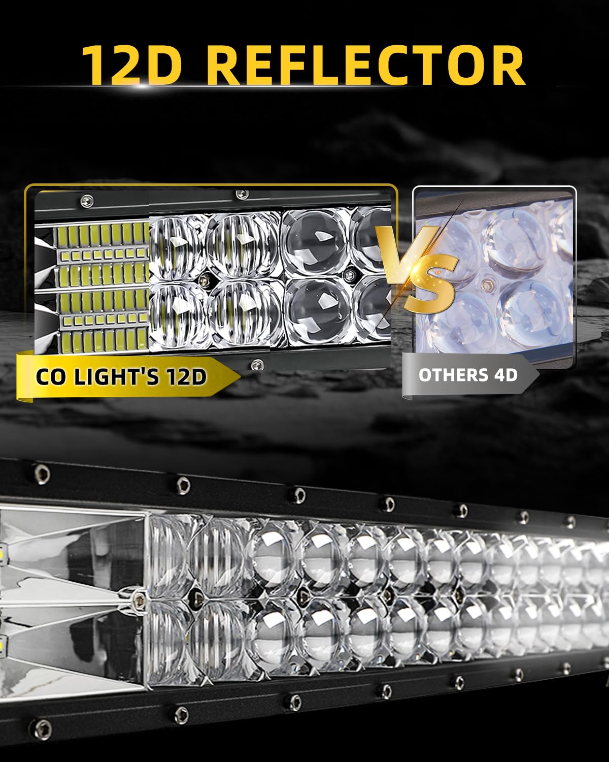 CO LIGHT 42" Light bar Auto 140W 25000LM led Balken 12v/24V Flutlicht Fokussierlicht Mischlicht 450M IP68 Geeignet für landwirtschaftliche Traktoren, 4x4 Fahrzeuge, Lastwagen und Wohnwagen