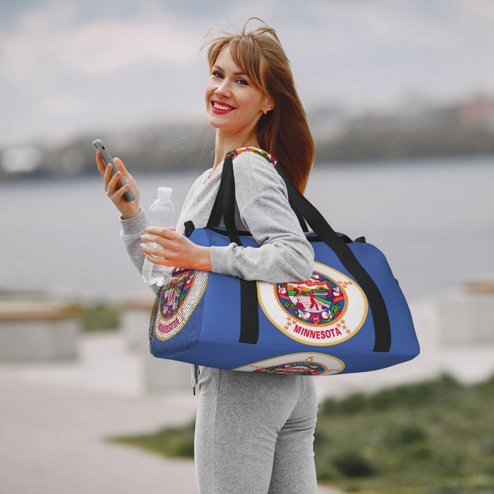 Flaga stanu Minnesota torba na ramię kobiety mężczyźni podróżna torba crossbody torebka torba na ramię torebki robocze codzienna torba hobo