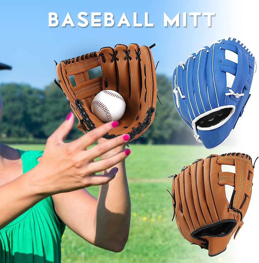 Baseball Glove 10.5in / 11.5in / 12.5in | Long - Lasting Leather for Outfield & Pitcher | Improved Grip with Finger Partition | Practice Equipment for Men/Women/Youth