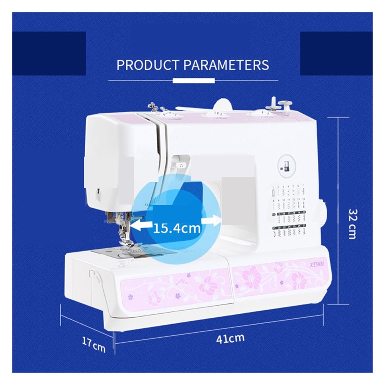 Máquina de Coser eléctrica XT5800 para el hogar, para Comer Ropa Gruesa, para Coche, de Escritorio, multifunción con overlock, Potente, silenciosa y Estable.