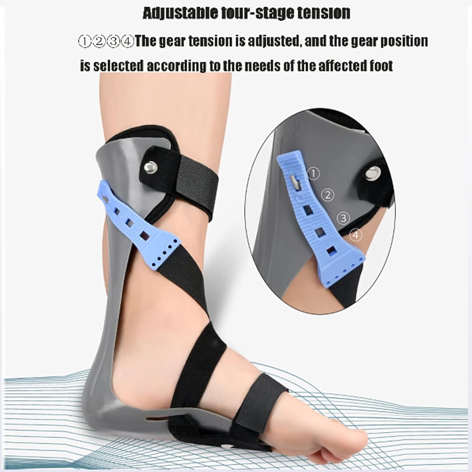 Orthese gegen Fußheberschwäche, AFO-Fallfußorthese, Knöchel-Fuß-Orthese zur Behandlung von Plantarfasziitis, Achillessehnenentzündung und Fallfuß