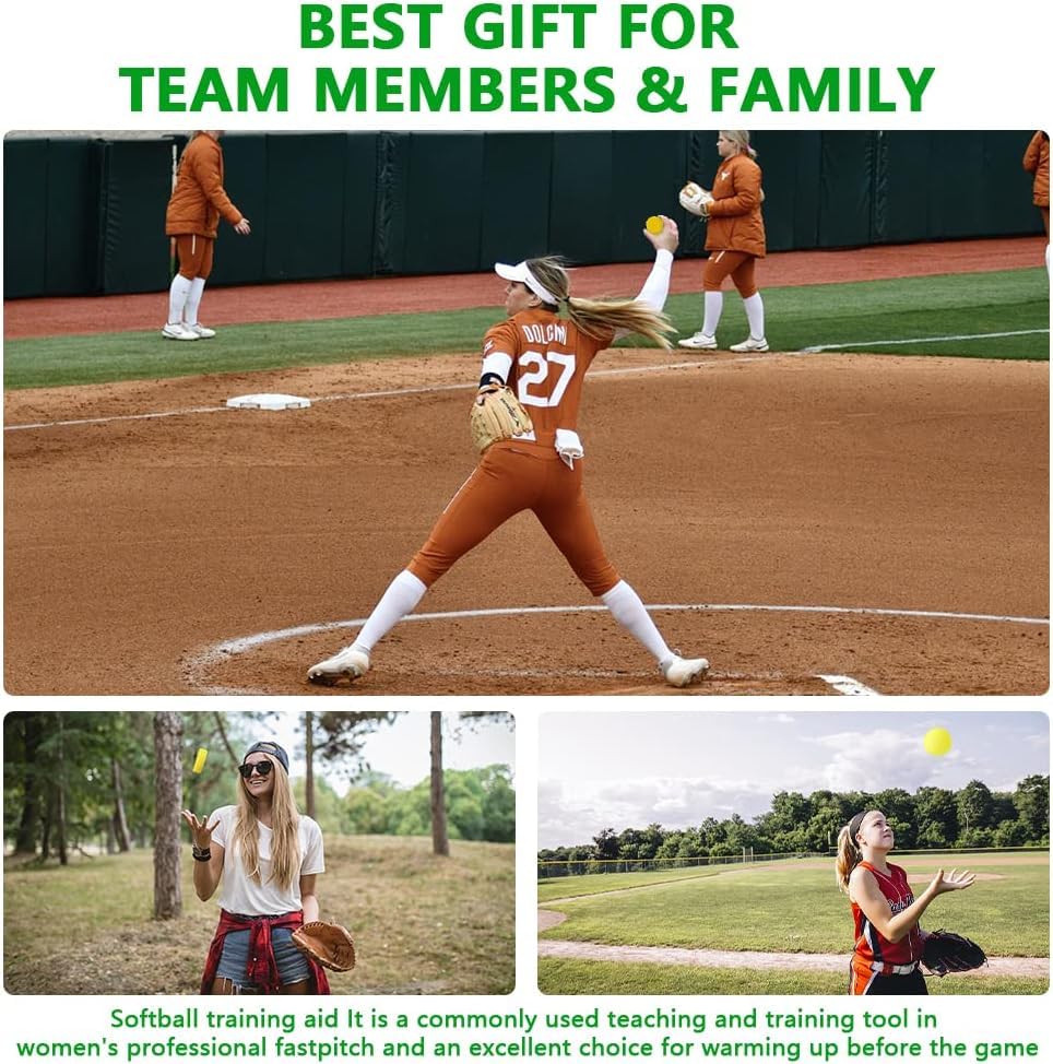 Image of Mogseek Softball Spinner Fastpitch, 12Inches Softball Training Equipment for Pitcher Overhand Thrower Training Aid Equipment for Sports Practice Softballs & Top Collegiate Program