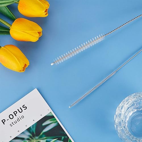 Miniatura 5 de 4 cepillos de tubo de alimentación, cepillos de limpieza, 32 pulgadas de largo con cabeza de cerdas de nailon suave, adecuados para limpiar tubos de