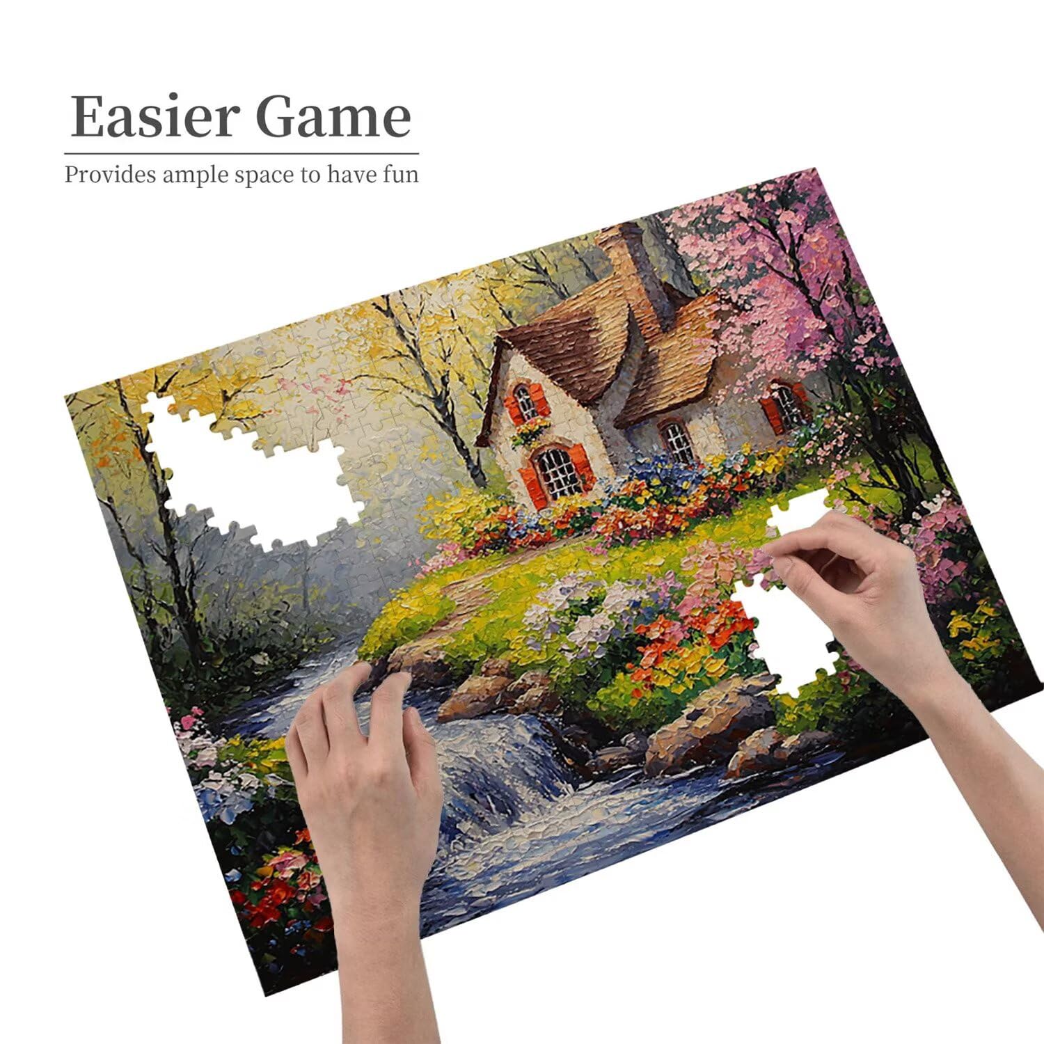 Domek rzeczny - Puzzle 1000 sztuk dla dorosłych - Puzzle DIY, kreatywna rozrywka, nowoczesna sztuka, klasyczne puzzle dla dorosłych i młodzieży w wieku 12 lat, pomysł na prezent dla mężczyzn i kobiet