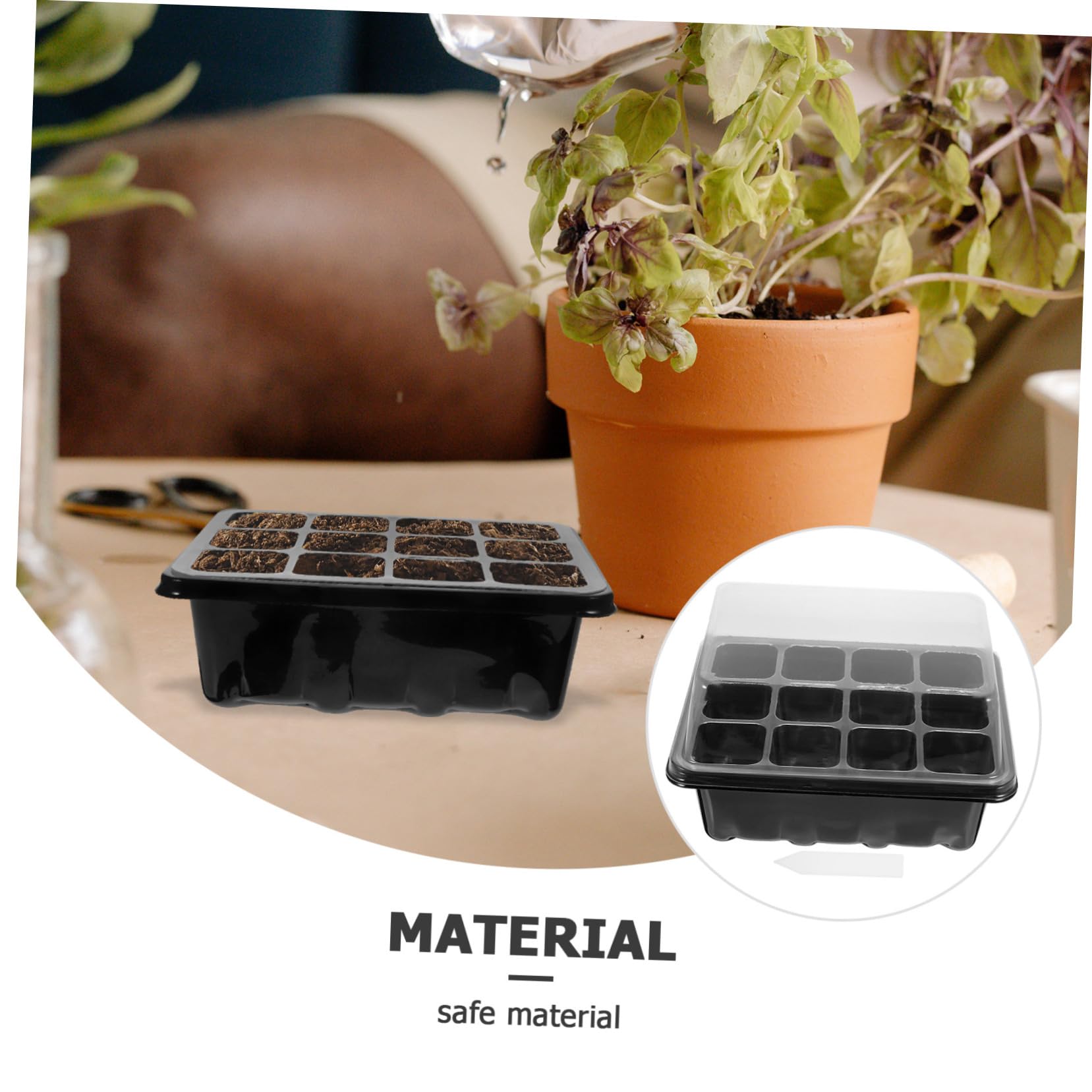 Yardwe 3 Juegos Caja De Plántulas Semillas Planta Bandeja De Inicio para El Hogar Bandeja De Inicio De 12 Agujeros Bandejas De Cultivo De Hortalizas Bandejas De Cultivo De Invernadero
