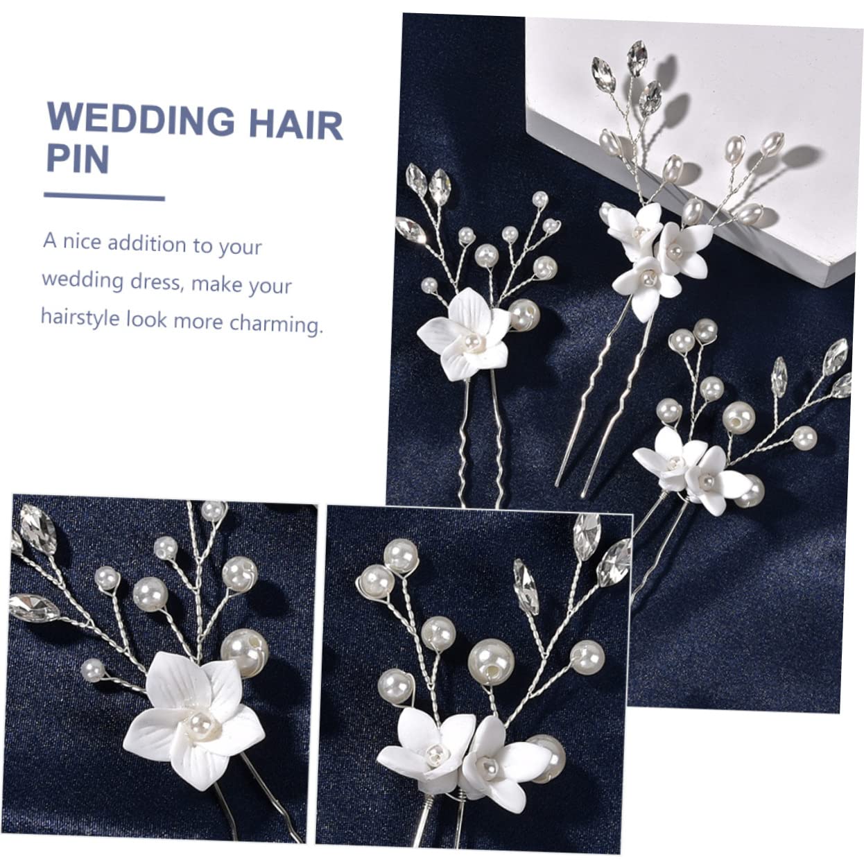 4 Set Di Forcine Per A Forma Di U Da Sposa Per Matrimonio E Fidanzamento Facili Da Indossare E Con Styling Istantaneo 3 Pezzi*4