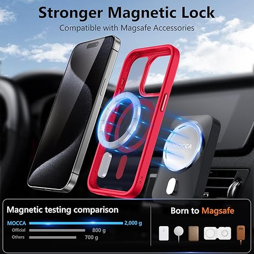Vista 1179 de MOCCA - Funda magnética resistente para iPhone 11 de 6.1 pulgadas, compatible con MagSafe, protector de pantalla de vidrio + protector de lente