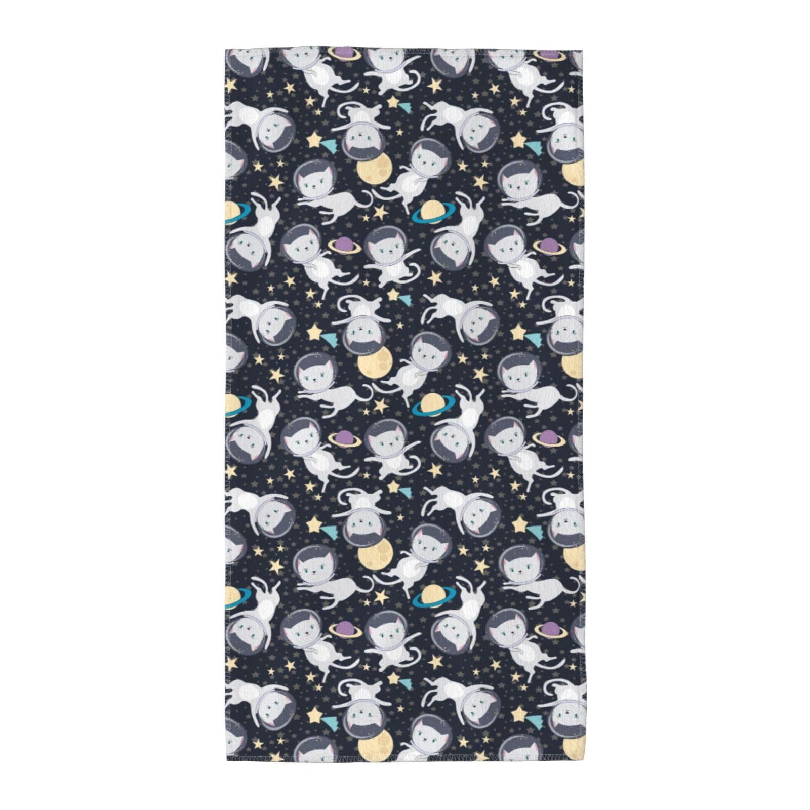 DIEzig Fun Cat Astronaut Fashion Printed Long Bath Towel For Pool Side Seaside Holiday