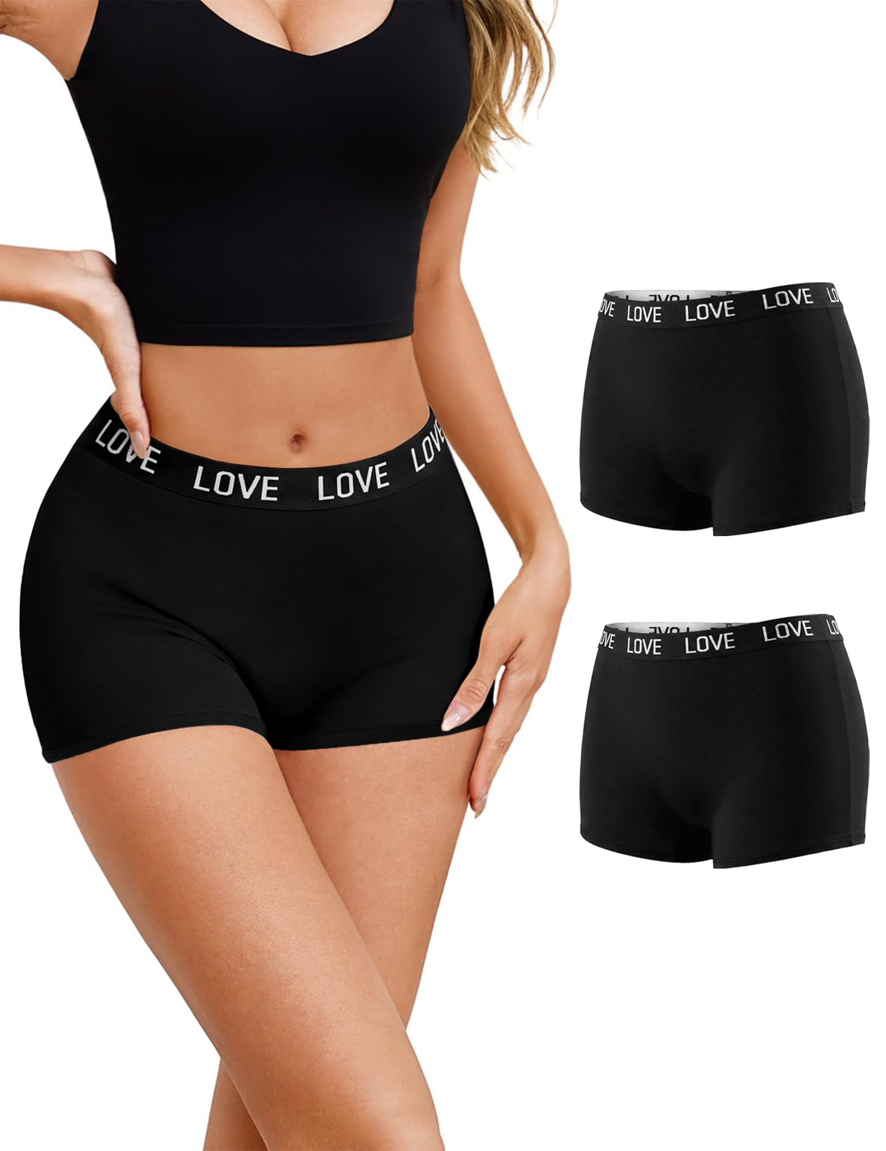 Marvmys Damen Boxershorts Baumwolle Bequem und Atmungsaktiv Unterwäsche | Nicht einengend, rollt sich nicht hoch und bedeckt die Hüften Unterhosen Atmungsaktive Retroshorts Frauen Panty S-XXL