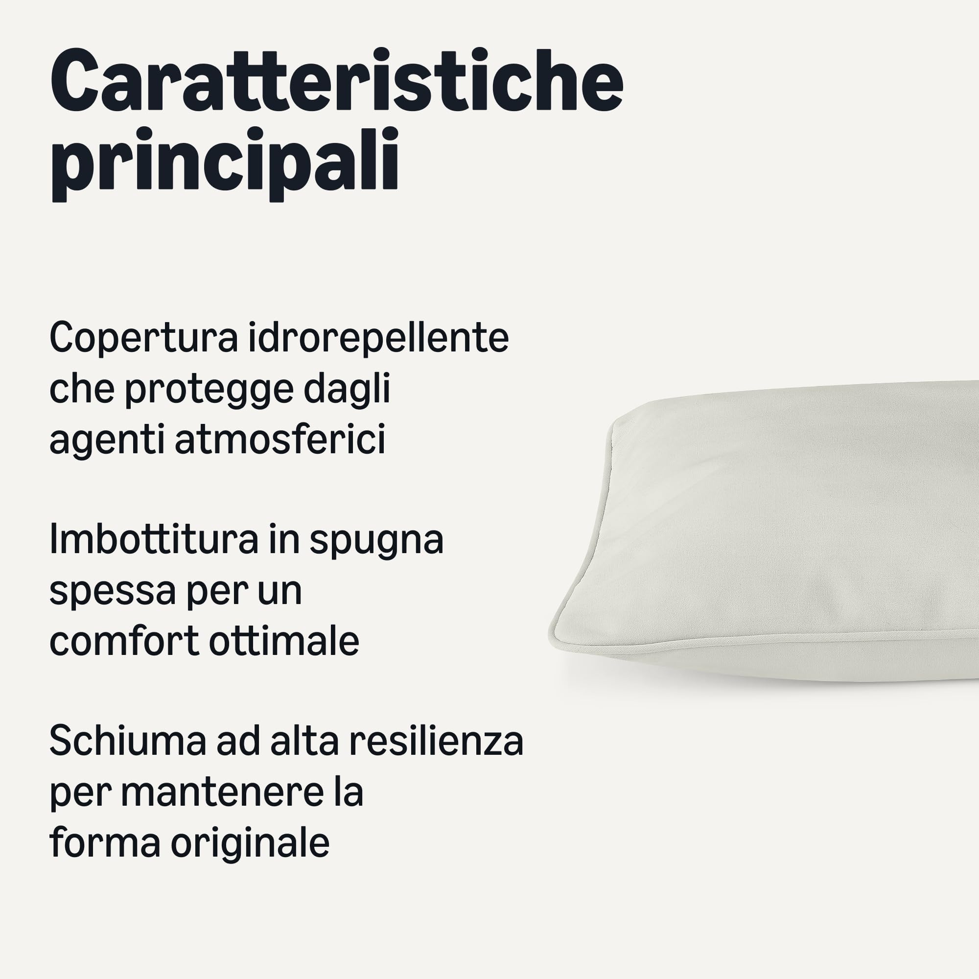 Amazon Basics Cuscino per Sedia da Giardino con Schienale 48.2x48.2x7.6 cm Beige