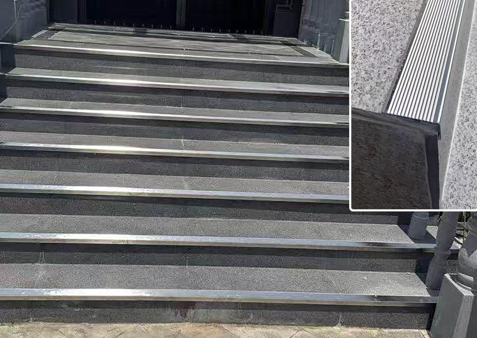 Perfil de Borde de Escalera Protector de Borde de Escalera de Acero Inoxidable 304, Impermeable Moldura de Nariz de Escalera para Peldaños de Mármol, Hormigón(L-120cm(47"),W-4cm(1.57"))