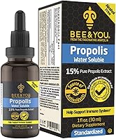 Vista 1 de BEE and You 15% Pure Propolis Water Soluble Extract - High Potency - Zero Sugar - Zero Calorie - Natural Immune Support&Sore Throat Relief