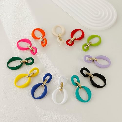 Miniatura 5 de Aretes rectangulares de acrílico, cuadrados acrílicos, ovalados, aretes de gota para mujer