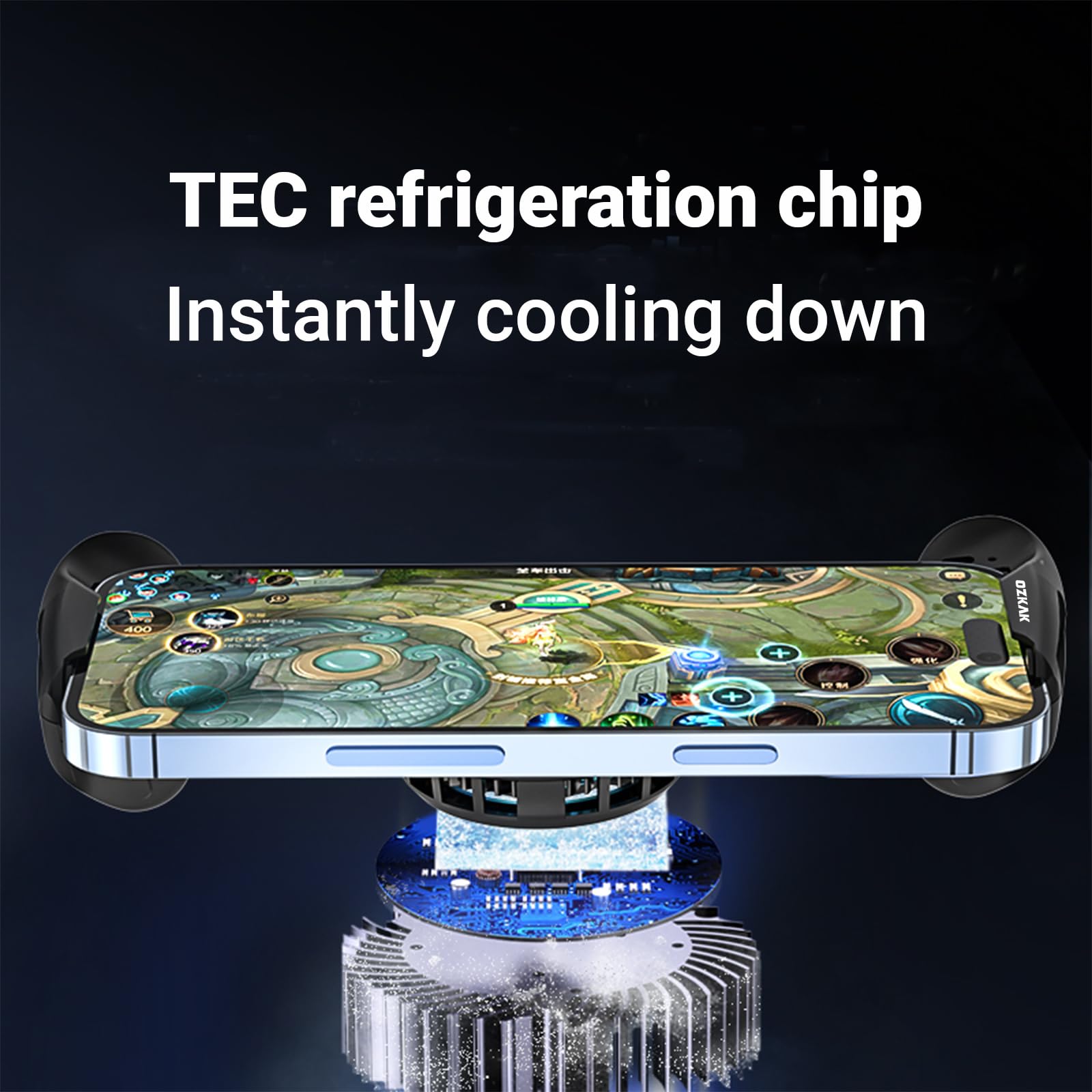 Refroidisseur Smartphone Poignée de téléphone Mobile, Ventilateur de Refroidissement des Semi-Conducteurs pour iOS/Android
