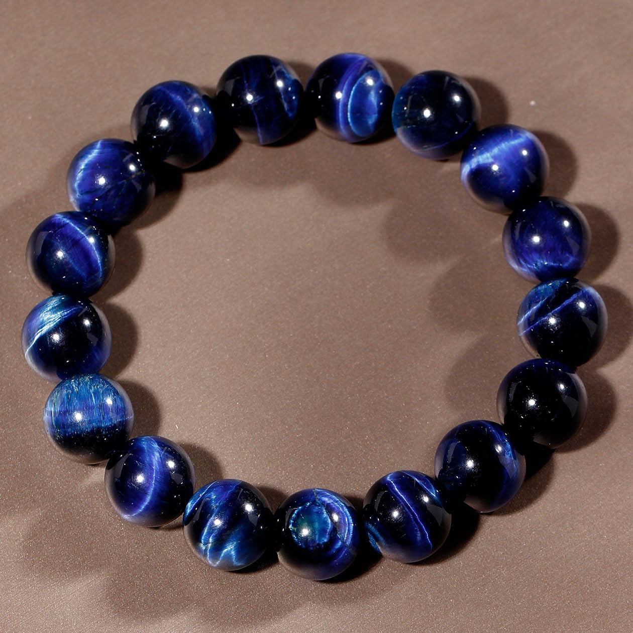 12mm Round Beads Gem Semi Precious Gemstone Beaded Bracelets Spiritual Crystals Unisex Stretch Bracelets for Women and Men 7 Inches - Image 8