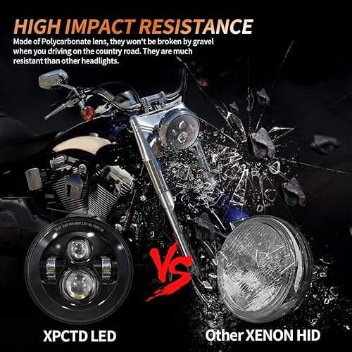 Miniatura 37 de Faro delantero de luz LED de 7 pulgadas para motocicleta, con soporte para montaje, para motos de ciudad y carretera King Ultra Classic Electra