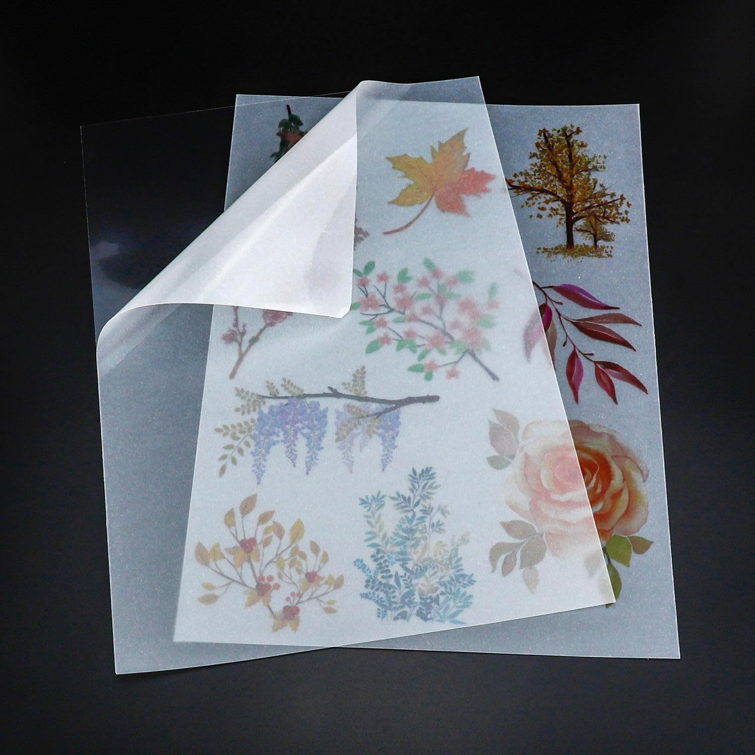 Printable Vellum Sticker Paper for Inkjet & Laser Printer - 100 Sheets 8.5"x11" Full Sheet - Translucent Frosted Matte, Aesthetic Tracing Paper for Scrapbooking, Planners, Bullet Journal, DIY Crafts