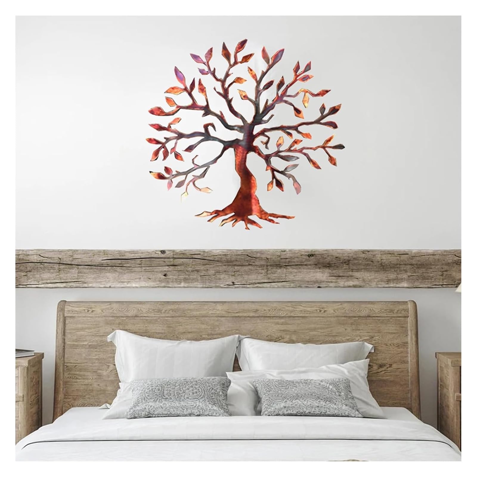 GDHKDDFL Stylish wall decorations, Multicolor Metal Wall Decor Hangings Home Decoration Tree Sign(Red,30 * 30cm)