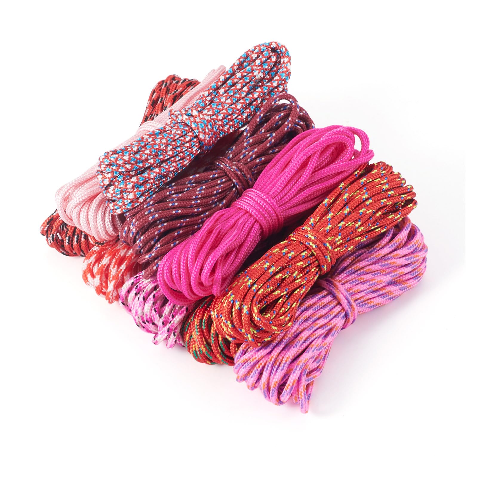 Corde Paracorde MONOBIN 30 M – 4 Mm 7 Brins, Résistante Et Polyvalente Pour Survie, Camping, Randonnée Et Bricolage (Rose)
