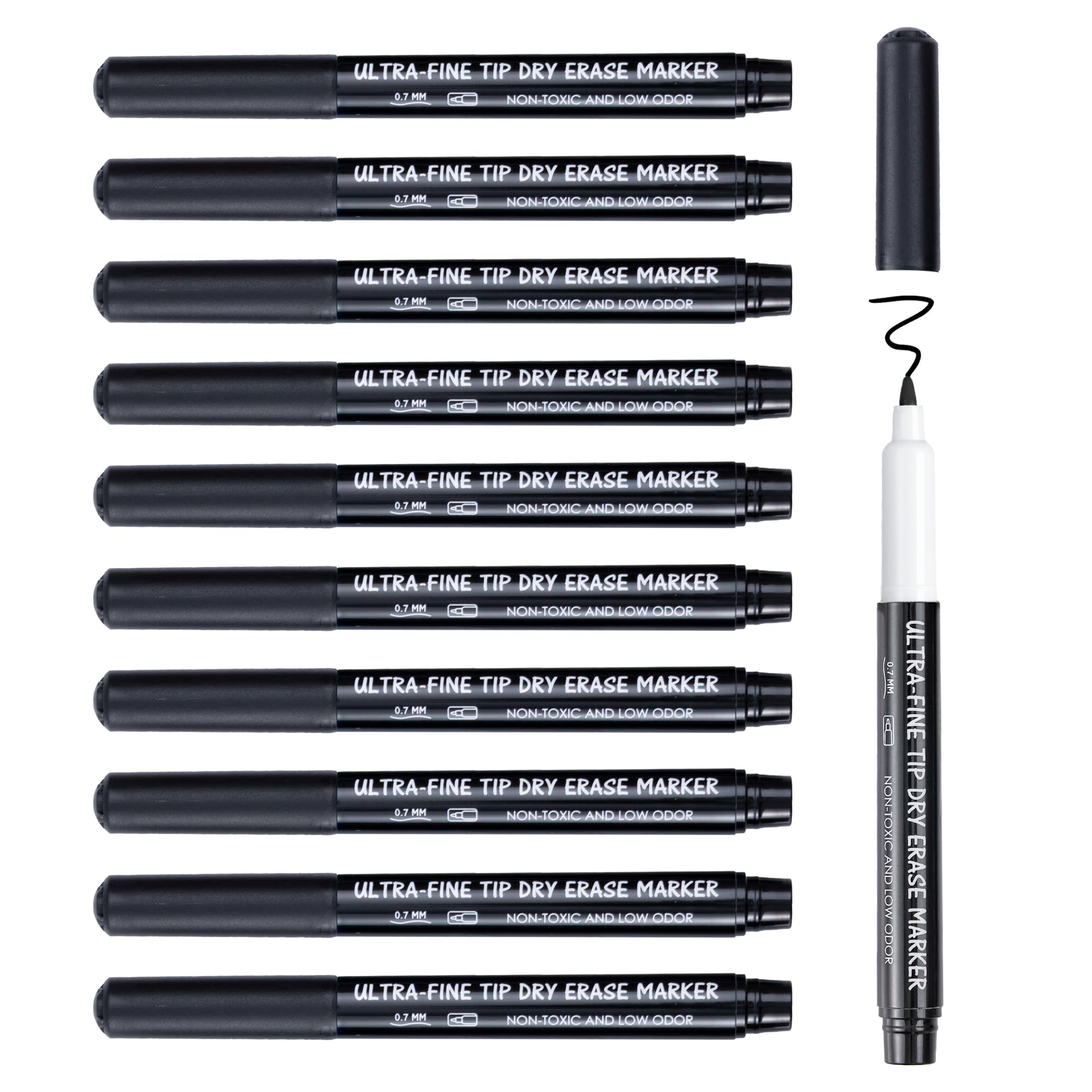 Amazon.co.jp: maxtek ブラックホワイトボードマーカー 極細ペン先 0.7