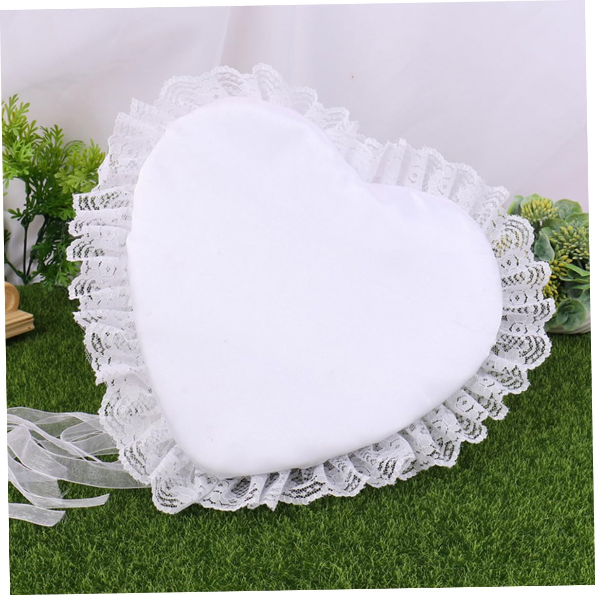 ABOOFAN 3pezzi Cuscino Portafedi Elegante Pizzo Per Matrimonio Decorativo e Riutilizzabile Per Cerimonie Di Fidanzamento e Nuziali Design Floreale Per Sposi