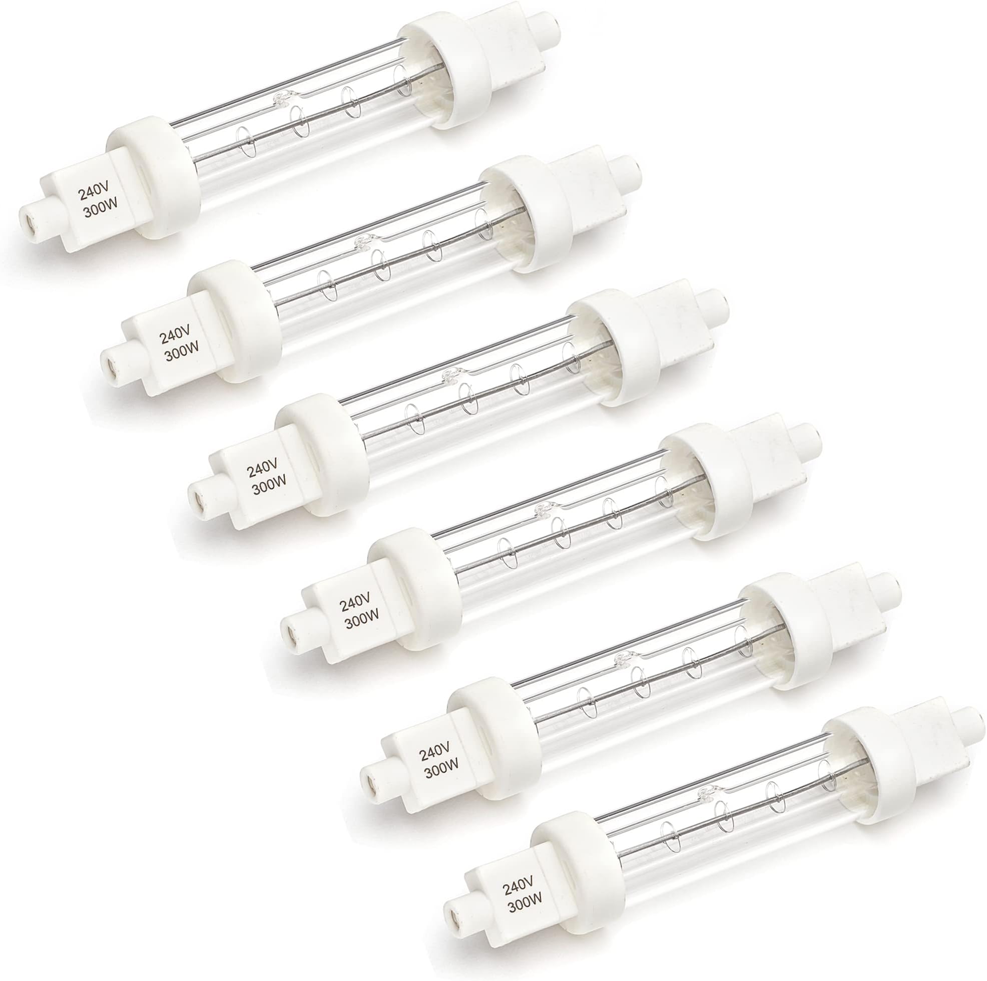 Heat Lamps 300w 240v Gantry Lights Jacketed Food Lamp 118mm R7S Part No LA01 Push Fit (6)