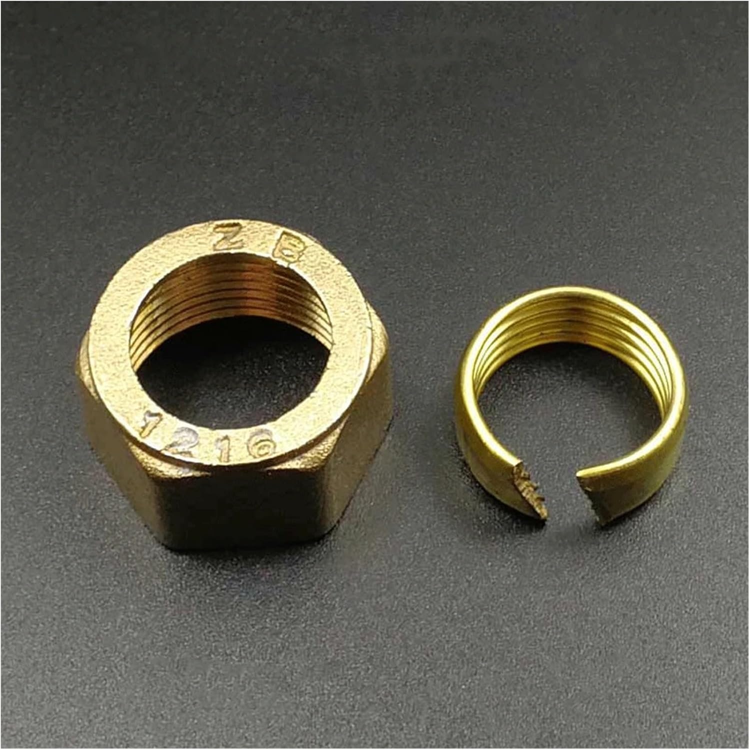 1pc Brass Compression Pex 1216/1418/1620/2025/2632 Pipe Fitting Aluminum Pipe Ring and Nut (2632,Nut)