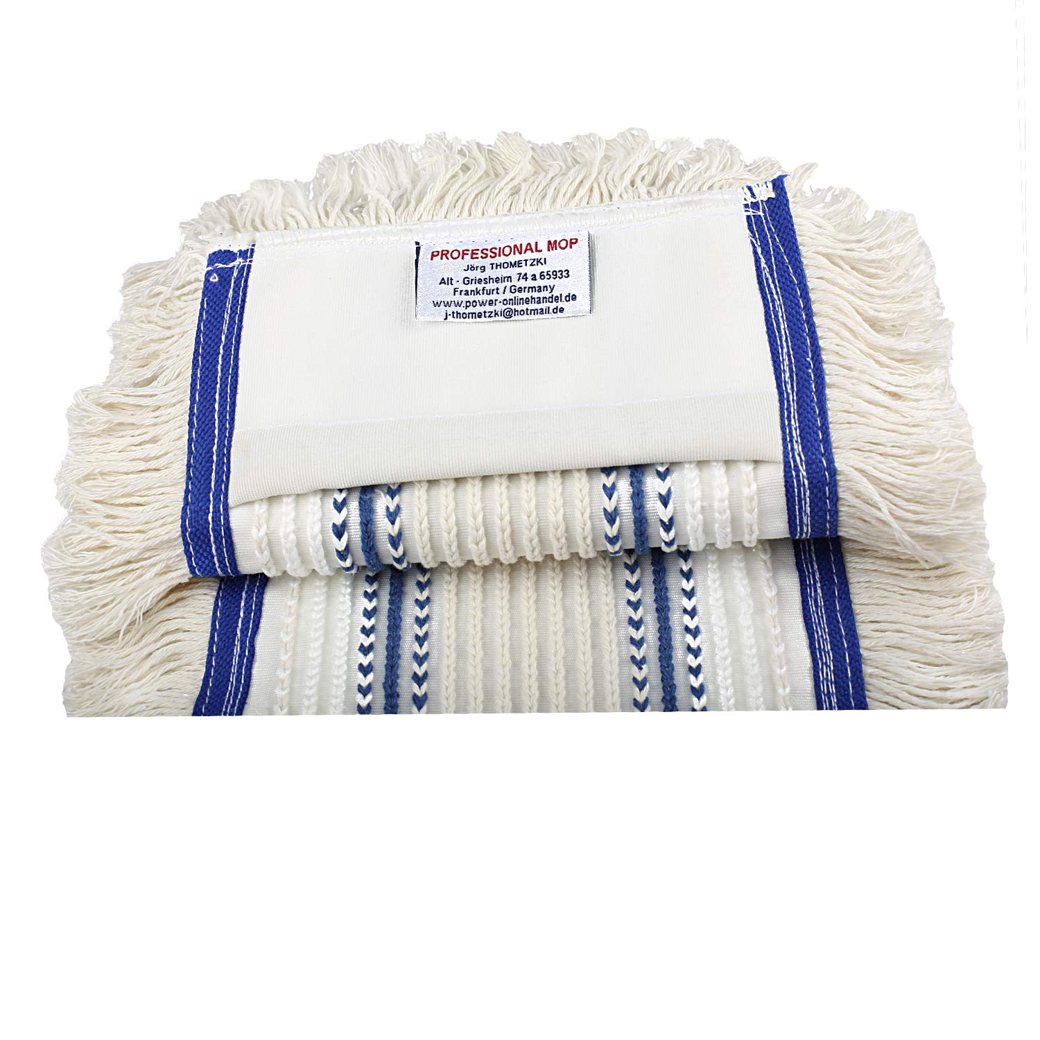 Baumwoll Wischmopp 50 cm mit Mikrofaser Ersatz für Mop Klapphalter - Wischmoppbezug , für Versiegelung Reinigung von Bodenbeläge wie Laminat, Dielen, Fliesen, Feudel, Bodenwischer Mop Ersatzbezug (10)