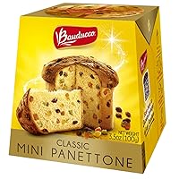 Vista 1 de Bauducco - Mini Panettone clásico, pastel navideño húmedo y fresco, receta tradicional italiana con frutas confitadas y pasas, 3.5 onzas