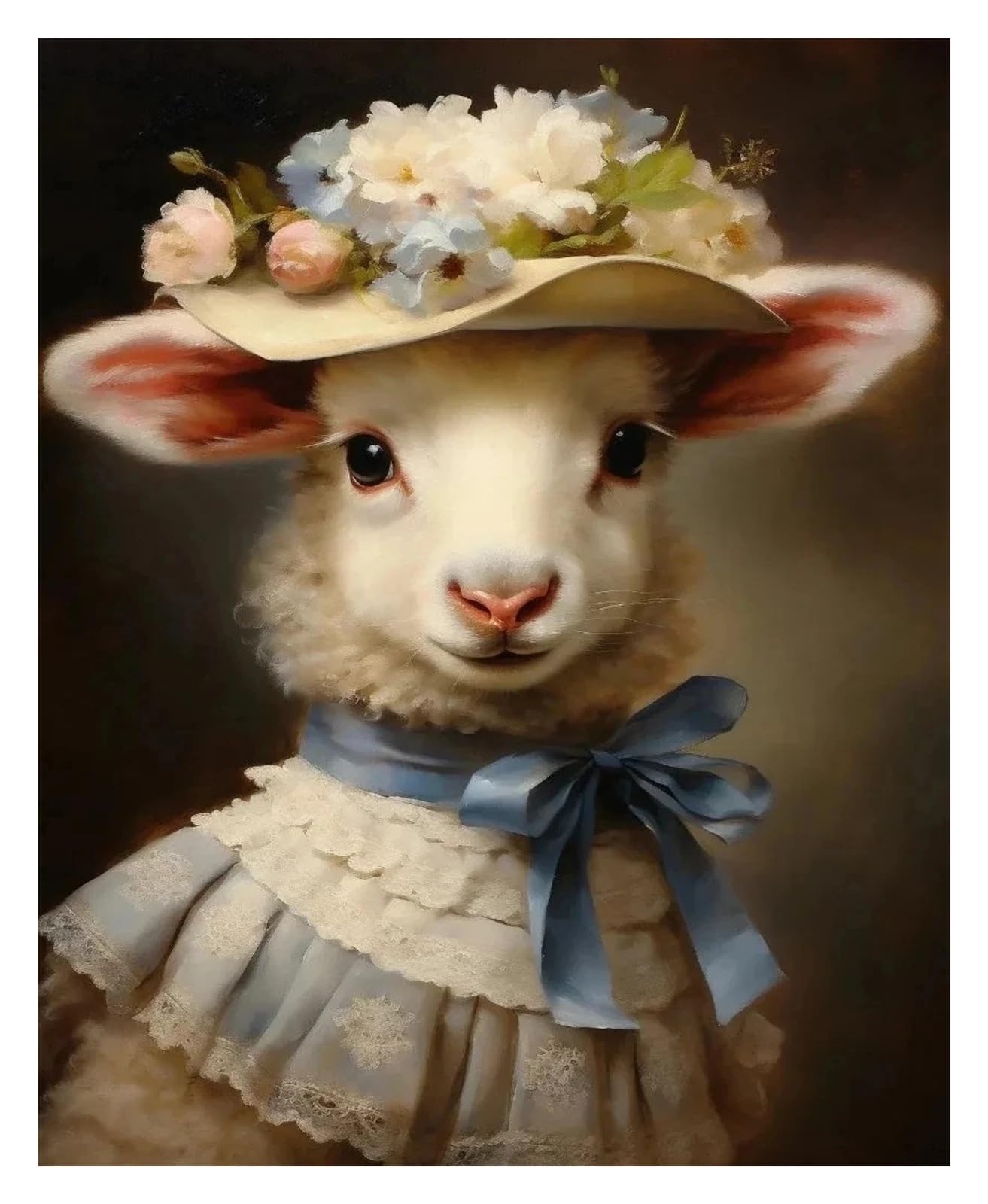 Posters et arts décoratifs de cerf en costume de palais vintage sur toile 40x50