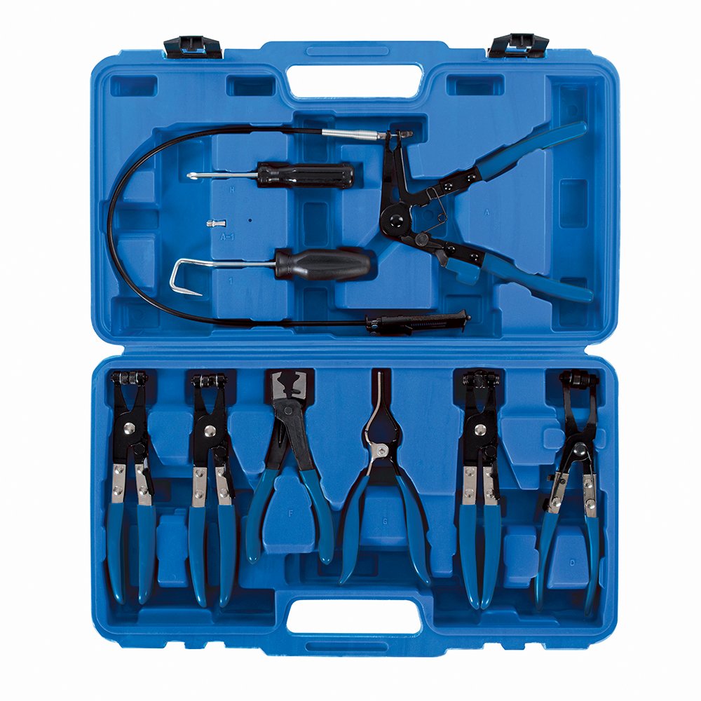 Silverline Tools 984748 Juego de Alicates para Abrazaderas de Mangueras, Azul, 18-54 mm