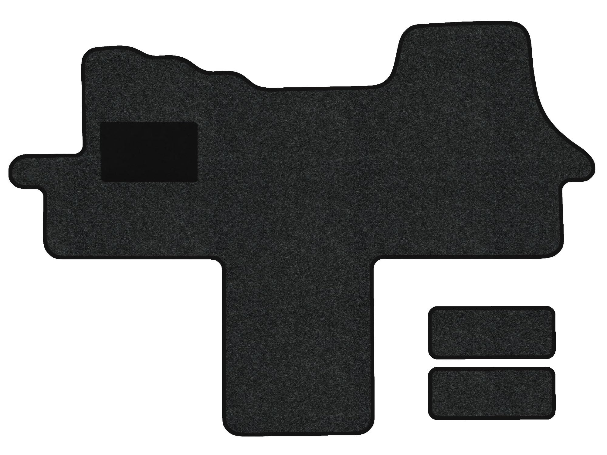 Fußmatten passend für FIAT Ducato Typ 250 alle Sitzvarianten (Baujahr 2006 - aktuell), Hit anthrazit | 1-TLG + 2 Trittstufenmatten | Umrandung Bordeaux