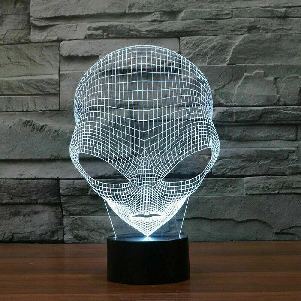 MOUDOAUER UFO-Pattern 3D Acrylic ET Martian Alien 7-Color Changing