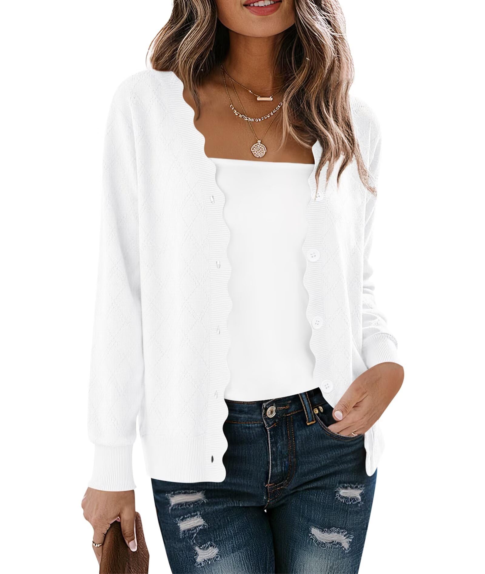 YGJIEGENG Damen Strickjacke Herbst Winter Cardigan Langarm Kurz Langarm Strickpullover Elegante V-Ausschnitt Vintage Klassisch Sweater Pullover S-2XL