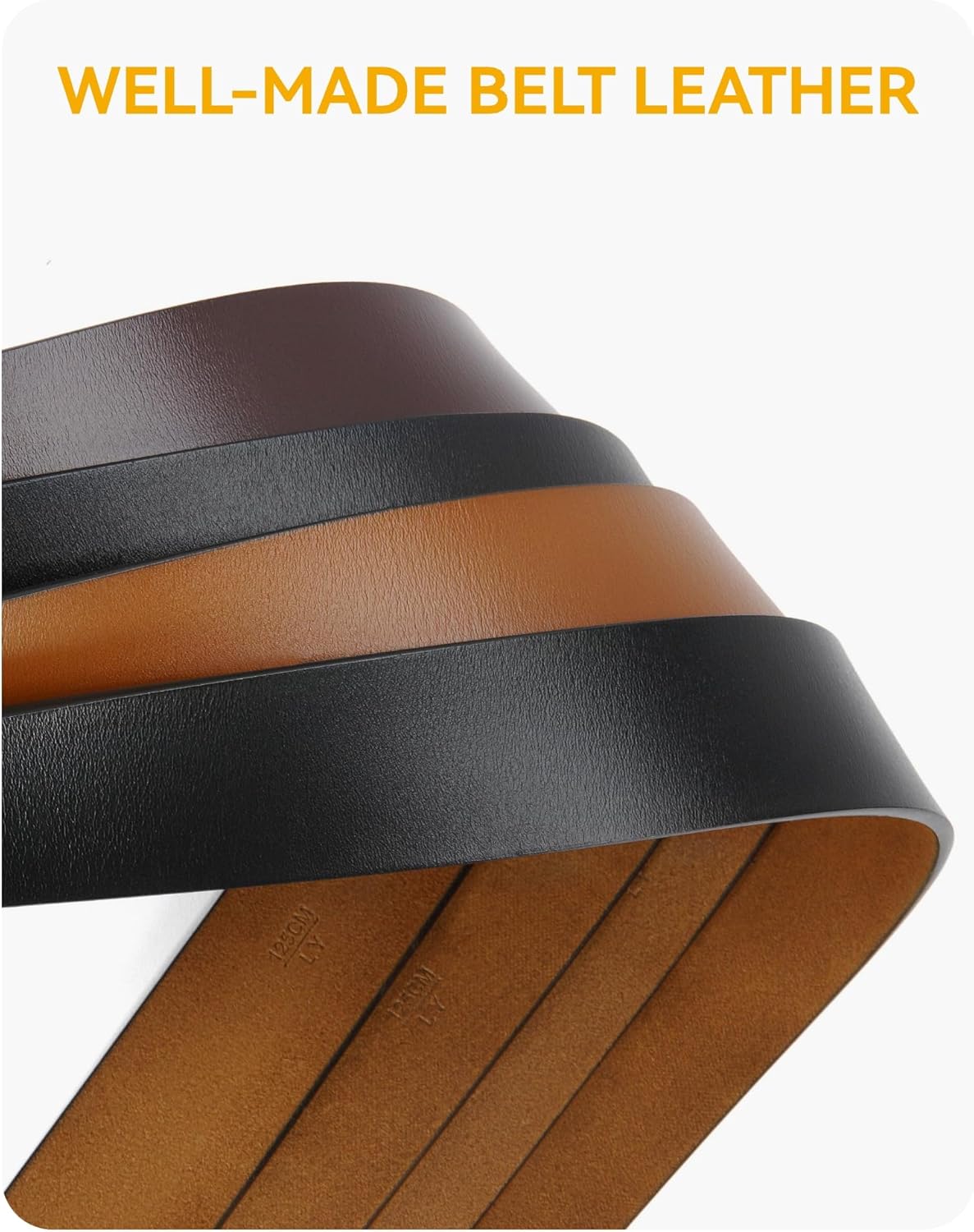 CHAOREN Western Belts for Men without Buckle - Cowboy Belt 1.5" Full Grain Leather Belt for Jeans - One Solid Piece Leather - Image 3