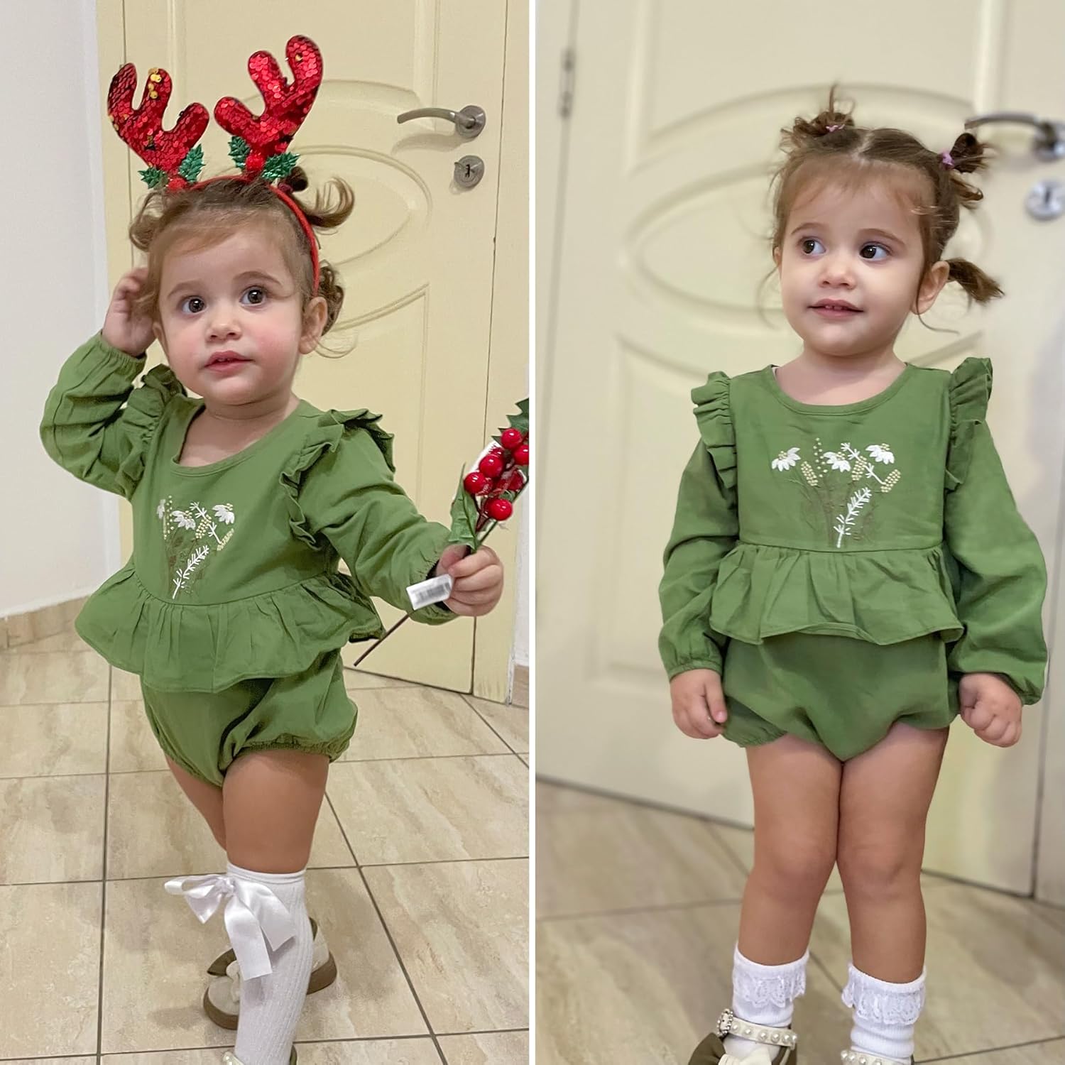 Simplee kids Baby Girls Linen Handmade Jumpsuit Summer Long Sleeve Jumpsuit Newborn Baby