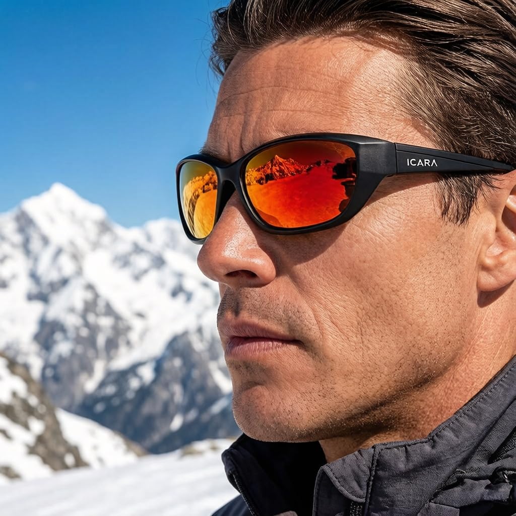 ICARA Gafas de sol deportivas polarizadas para hombres y mujeres, protección UV400, marco TR90, ideal para conducir, ciclismo, pesca, correr