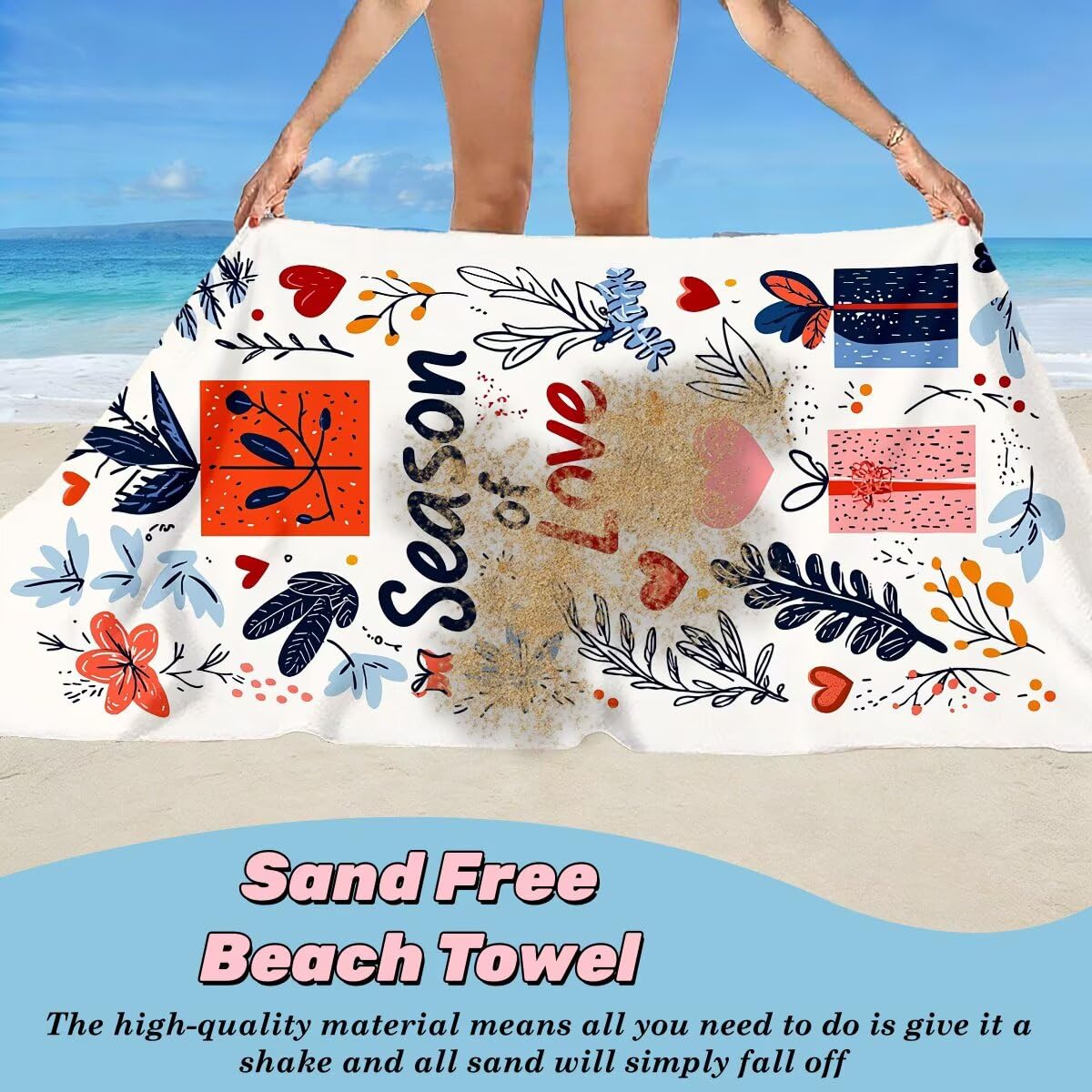 Juego de 2 Toalla Playa Grande 90x200 cm, Secado Rapido Toalla Microfibra Gimnasio, Antiarena Toallas de Playa Moderno, Grande Ligera Compacta Toallas Microfibra Mujer Hombre para Viaje Piscina -5114
