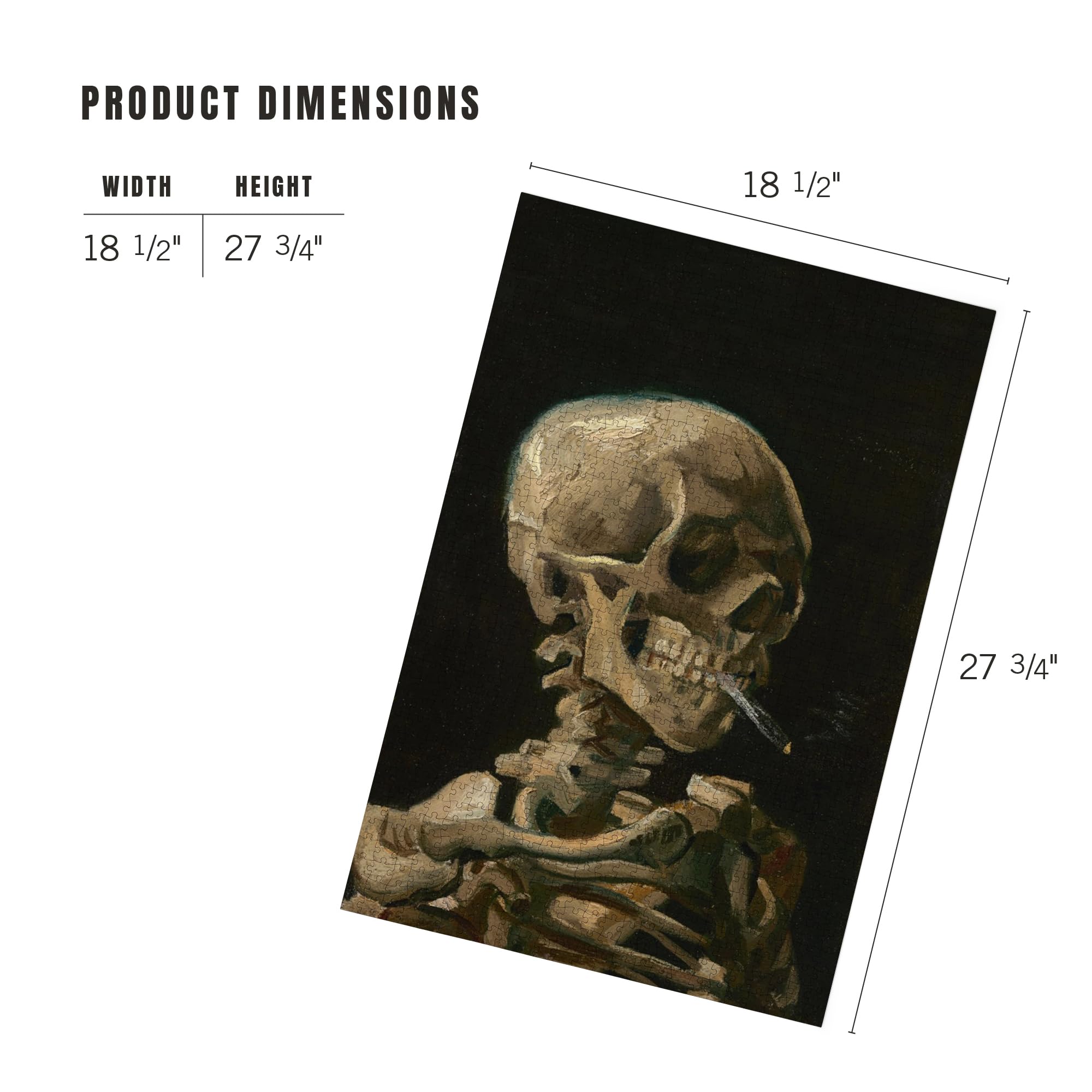 Amazon.com: Head of a Skeleton with a Burning Cigarette (Vincent Van Gogh)  c. 1886, Masterpiece Classic (1000 Piece Puzzle, Challenging Jigsaw Puzzle  for Adults, Made in USA) : Toys & Games